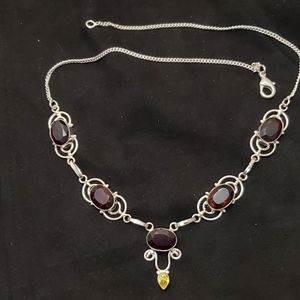 925 Silver Semi-precious Stones Handmade Necklace